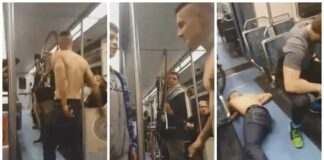 Rowdy Bully Goes Nuts On Train Until He Meets MMA Fighter