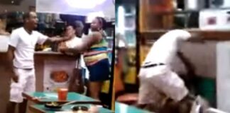 Raw Video: Woman vs. Man In Chinese Restaurant Fight