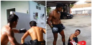 Crazed Muay Thai Fighter Chases Down Trainer In The Street!