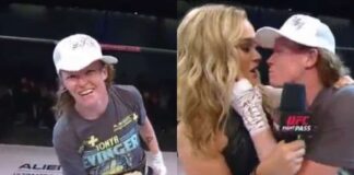 MMA Fighter Pukes Up Then Kisses The Interviewer