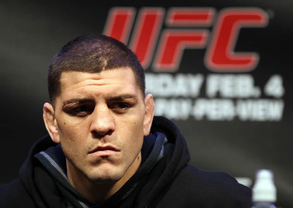 <> attends the UFC 143 final pre-fight press conference at the Mandalay Bay Hotel & Casino on February 2, 2012 in Las Vegas, United States.