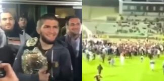 WATCH: Khabib Gets Swarmed by Thousands of Russian Fans