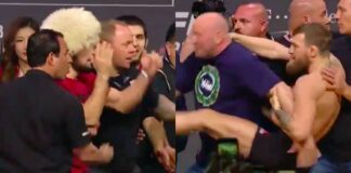 WATCH: Khabib v McGregor Face-Off Descends Into Chaos