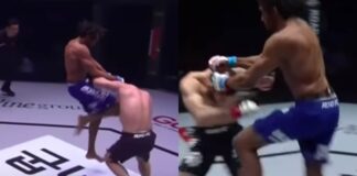 WATCH: Khabib’s Cousin Gets Melted by Insane Flying Knee