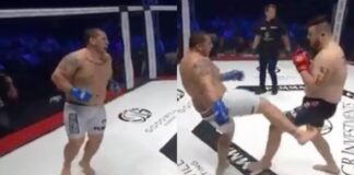WATCH: Super-Heavyweight Breaks Toe Off Opponent’s Butt