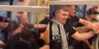WATCH: Football Fans in Crazy Brawl on London Tube