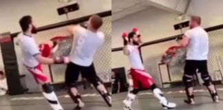 WATCH: Justin Gaethje Eats Massive Head Kick in Leaked Training Video