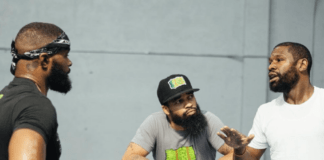 Tyron Woodley trains with Floyd Mayweather ahead of the Jake Paul fight