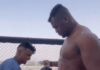 VIDEO:Francis Ngannou drinks a cup while getting HIT