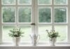 What Are The Different Types Of Windows Used In Homes? white teapot and tow flower vases on windowpane