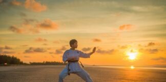 5 Reasons Why Introducing Your Kids to Martial Arts Is a Good Parenting Strategy boy doing karate routines during golden hour